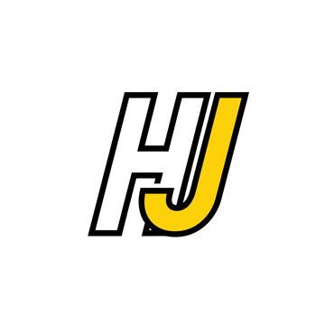 Bold stylized "HJ" logo with black outlines, partly filled with yellow color