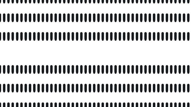 Lines consisting of short vertical lines move across the screen.