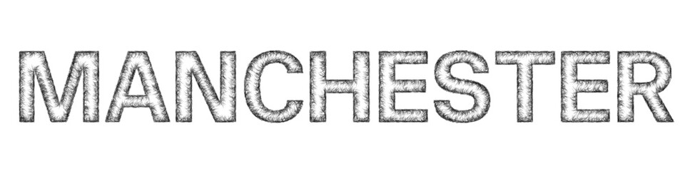 Fototapeta premium Sketch monochrome Manchester text design element