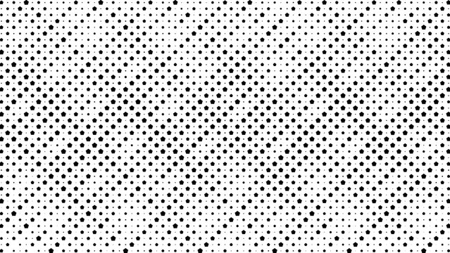 Abstract Halftone Pattern with Black Dots on White Background