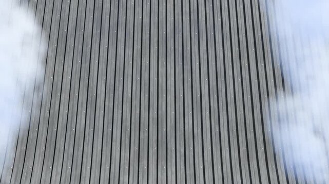 Metal Ribbed Surface Texture with Mist Overlay