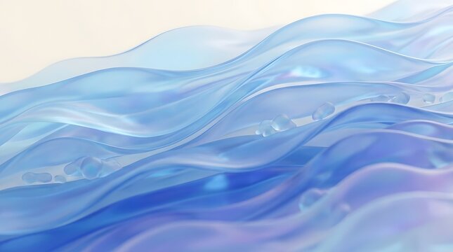 This image captures the beautiful interplay of light and color on a glossy surface of blue liquid contained within clear glass emphasizing smooth textures and dynamic reflections