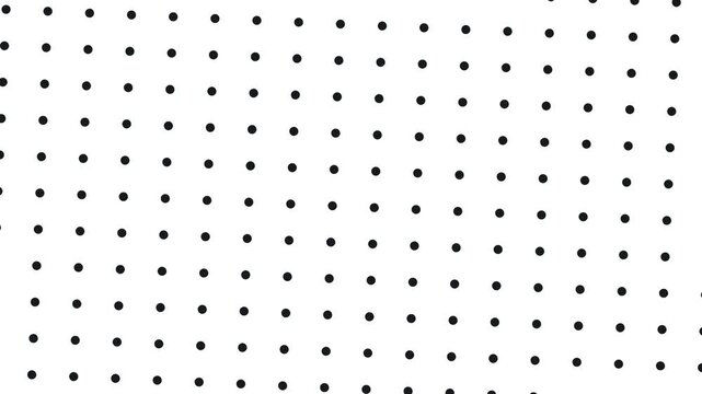 A lattice of dots or rows of atoms move as a mass, doing so slowly.