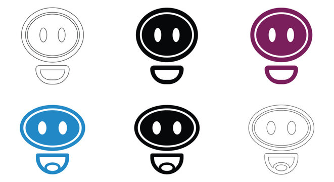 AI Robot Face Logo Collection for Technology