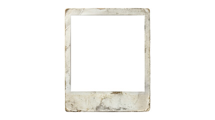 Vintage Polaroid frame, distressed photo border, white background, retro instant camera template © GraphicsWorld