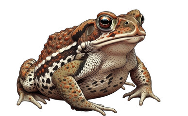 Naklejka premium 3D Realistic Common Toad, Brown Garden Frog, Amphibian Wildlife Element, Nature Pond Creature, Forest Fauna Object, Animal Icon