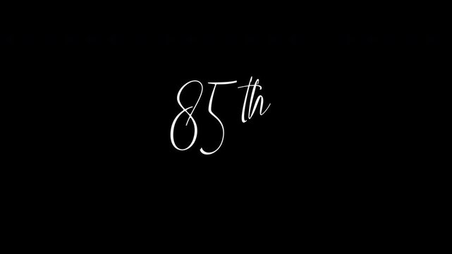 Silver Calligraphy Handwriting Style Text 85th for Elegant Milestone Jubilee Background