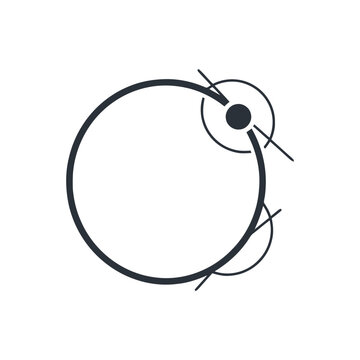 Abstract Geometric Circle with Dot and Lines - Minimalist Design