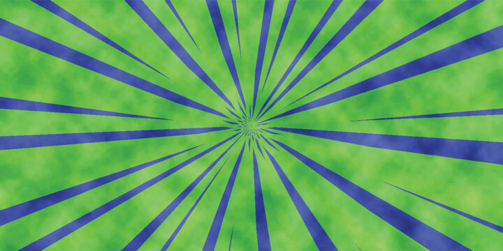 Handmade retro vintage light skin deep gren grain screen sunburst ray abstract background.Bright green rays sunburst vector background