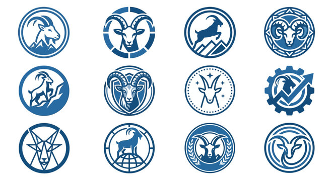 Goat and ram logo designs.