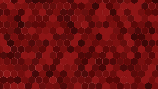 Hexagonal pattern with red and dark gradient tiles