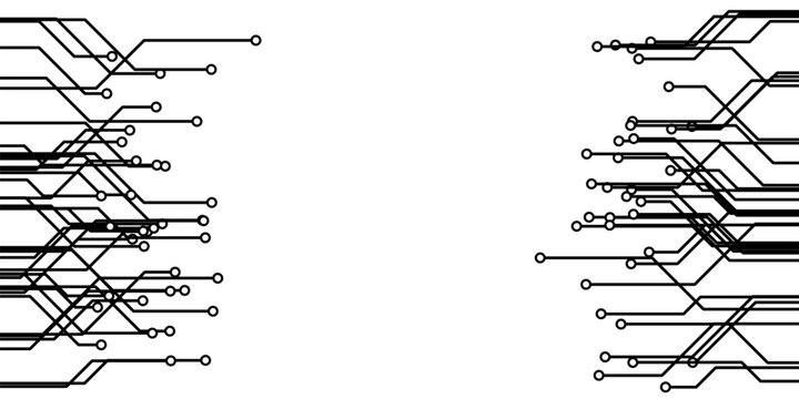 Abstract circuit board technology border with modern digital connection line background