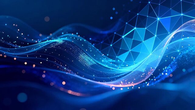 Abstract digital wave with geometric patterns
