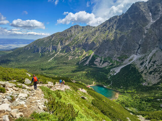 Fototapeta premium hiking in the High Tatra mountains,Slovakia