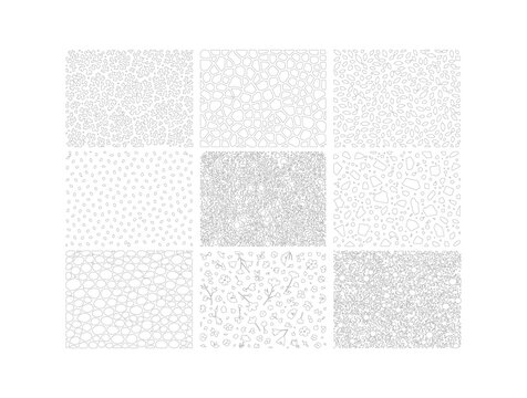 CAD material hatch pattern line drawing set, architectural texture fills for paving gravel stone concrete and landscape surfaces vector illustration