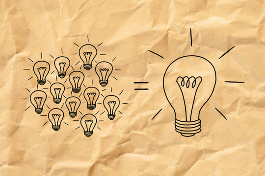 Teamwork Makes Great Idea Light Bulbs Concept