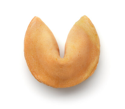 Top view of whole  single fortune cookie