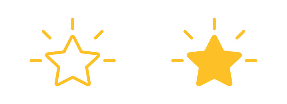 Star icon set, reviews, rating symbol, vector illustration