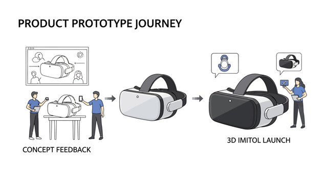 VR Headset Product Prototype Journey Infographic