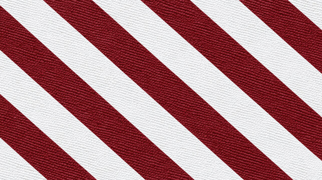 Maroon and white striped pattern creating a diagonal design, offering a textured fabric background, showcasing textile material in a continuous repeated design