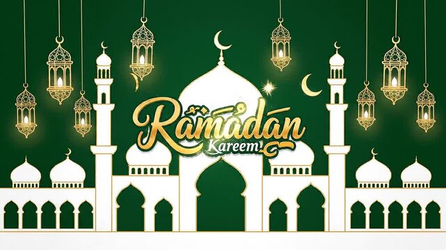 Ramadan Kareem Mosque Illustration.