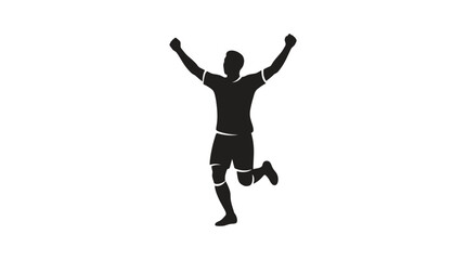 Obraz premium Celebrating Soccer Player Silhouette Vector