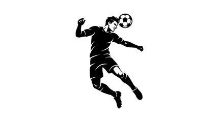 Obraz premium Soccer Player Heading Ball Vector Illustration