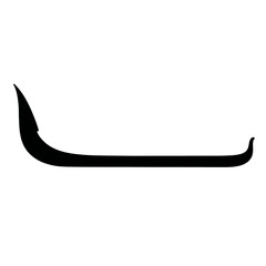Fototapeta premium Black silhouette of a traditional kerala snake boat (chundan vallam) for onam festival and boat race designs