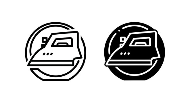 Set of ironing icons with outline and solid styles for laundry and home appliance concepts appliance pressing housework household cleaning equipment maintenance