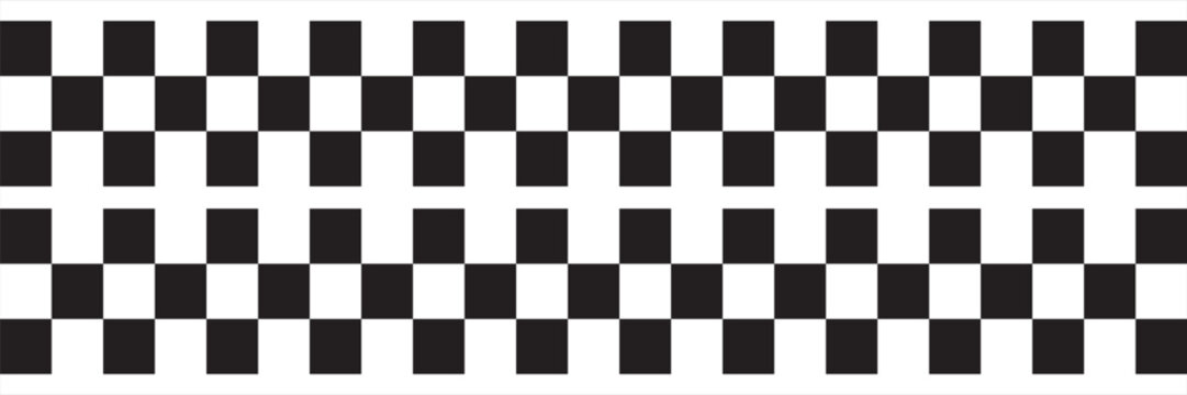Minimalist racing checkered flag seamless ribbon element for speed vector design