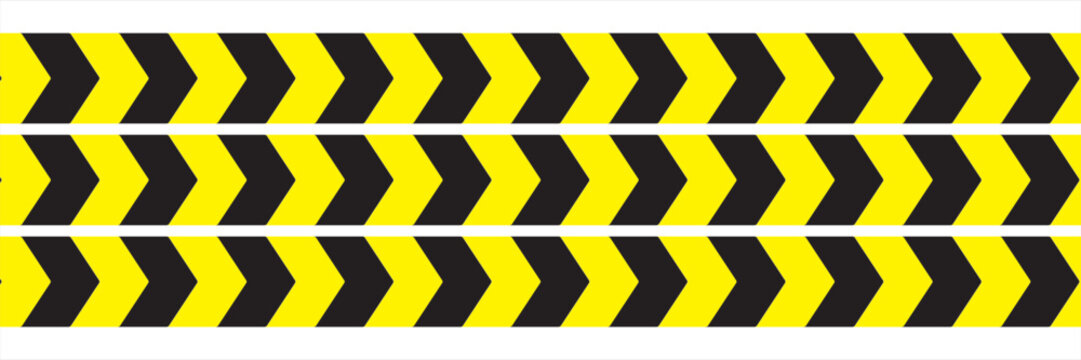 Yellow and black caution warning tape strip isolated on white backdrop