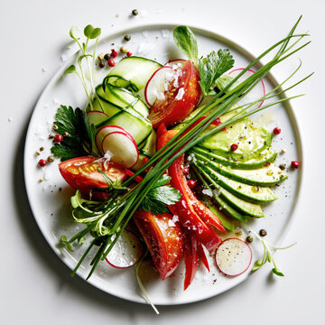 Artistic Healthy Vegetable Salad Composition &ndash; AI Generative