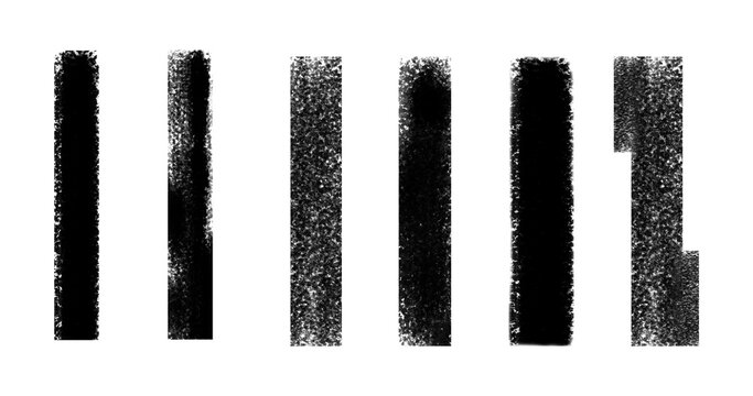Paint smudges black brush strokes set in a transparent background