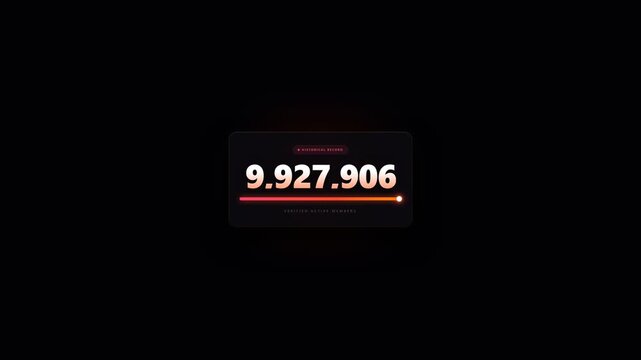 Digital counter reaching ten million with progress bar animation