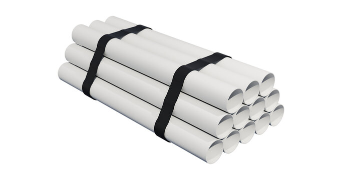 Pvc plastic pipes industrial and commercial equipment in a transparent background