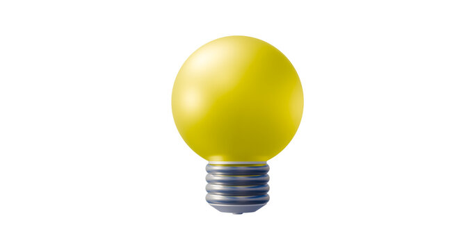 Glass light bulb idea concept 3d graphic in a transparent background