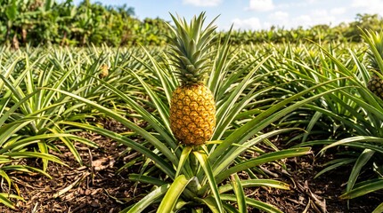 Obraz premium Pineapple in the field 