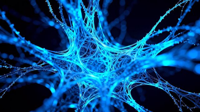 Blue Abstract Network Structure