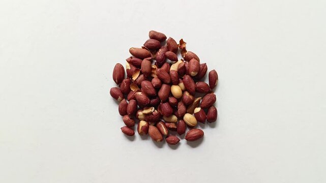Roasted peanuts Arachis hypogaea heap with skin from Guatemala