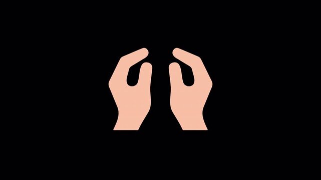 Flat design caring hands motion graphic isolated on transparent background