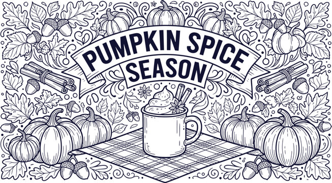 Pumpkin spice season silhouette graphic