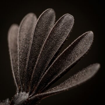 Extreme macro detail of solid chitinous lamellate antenna of stag beetle