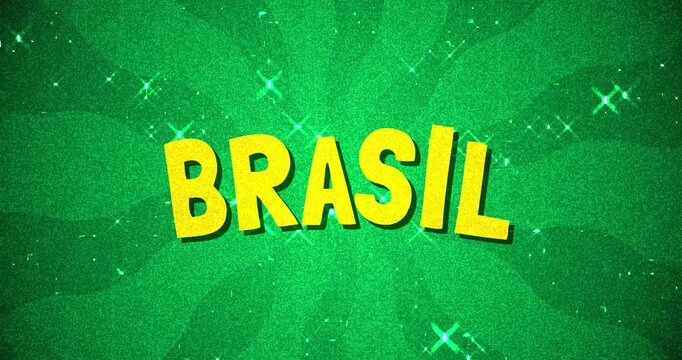 Brasil text - Brazil Colors glitter background