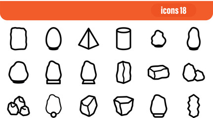 Salt Mineral Rocks and Crystals Icon Set © liubomir118809