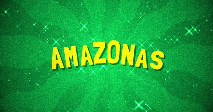 Amazonas text - Brazil Colors glitter background