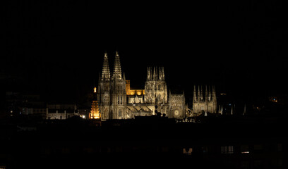 Obraz premium Night view of the Burgos Cathedral. Spain.