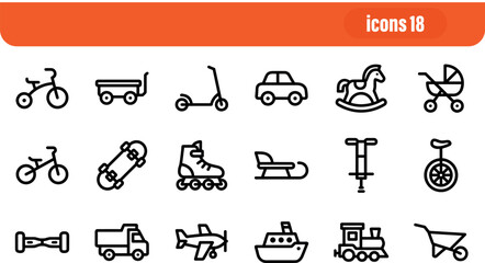 Kids Toys and Playtime Icon Set © liubomir118809