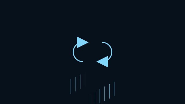 Animated refresh with loading progress bar for digital interface animation 4k reload