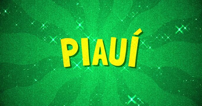 Piau&iacute; text - Brazil Colors glitter background