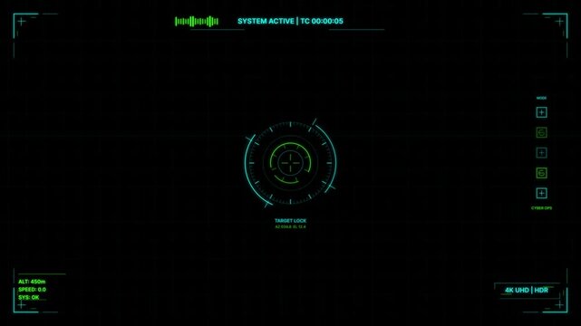 HUD interface screen showing target lock digital telemetry display on a black background